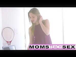 Step sister and mom share brothers hard cock
